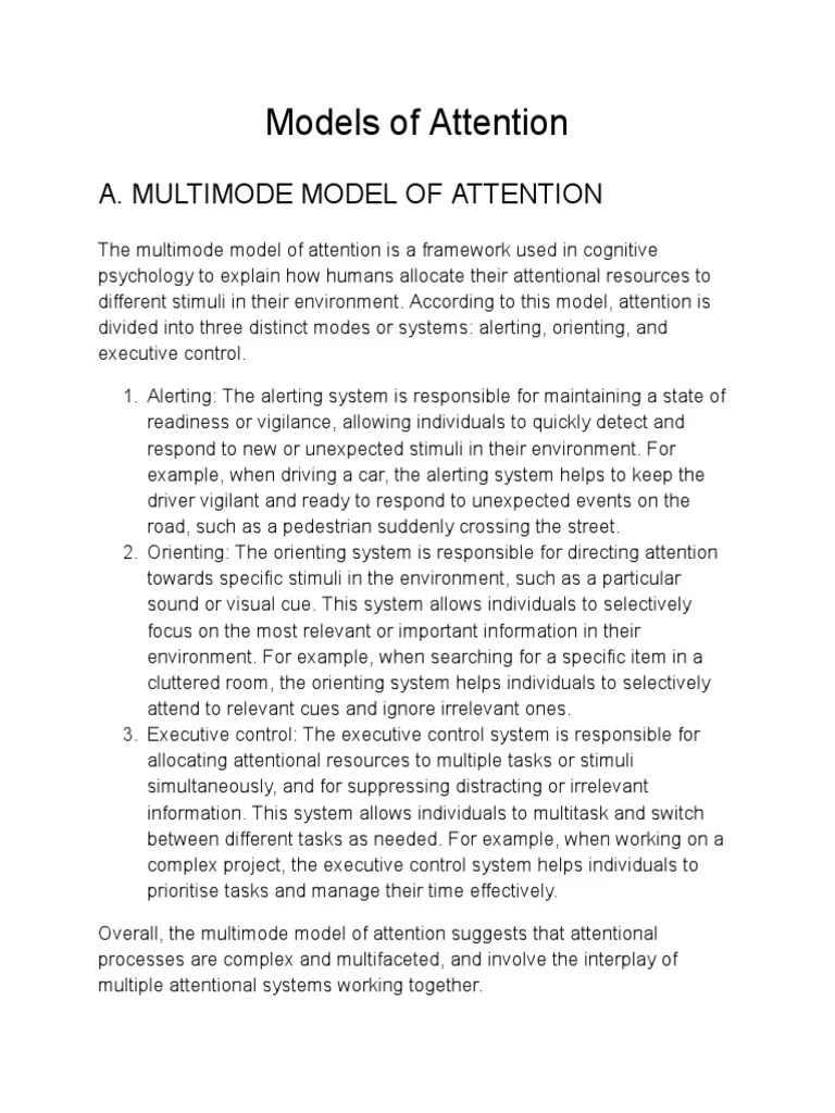 Models Of Attention | Download Free PDF | Attention | Top Down And ...