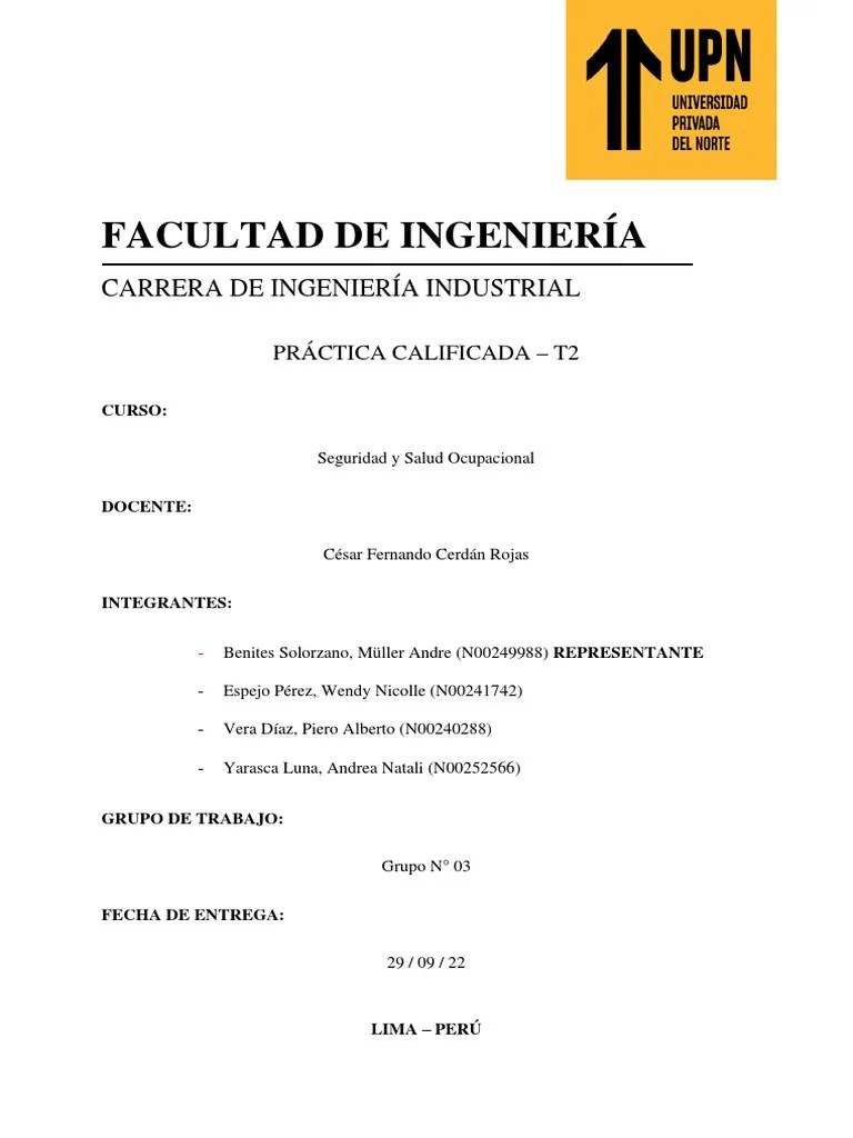 T2 - Seguridad Y Salud Ocupacional | PDF | Factores Humanos Y Ergonomía | Riesgo