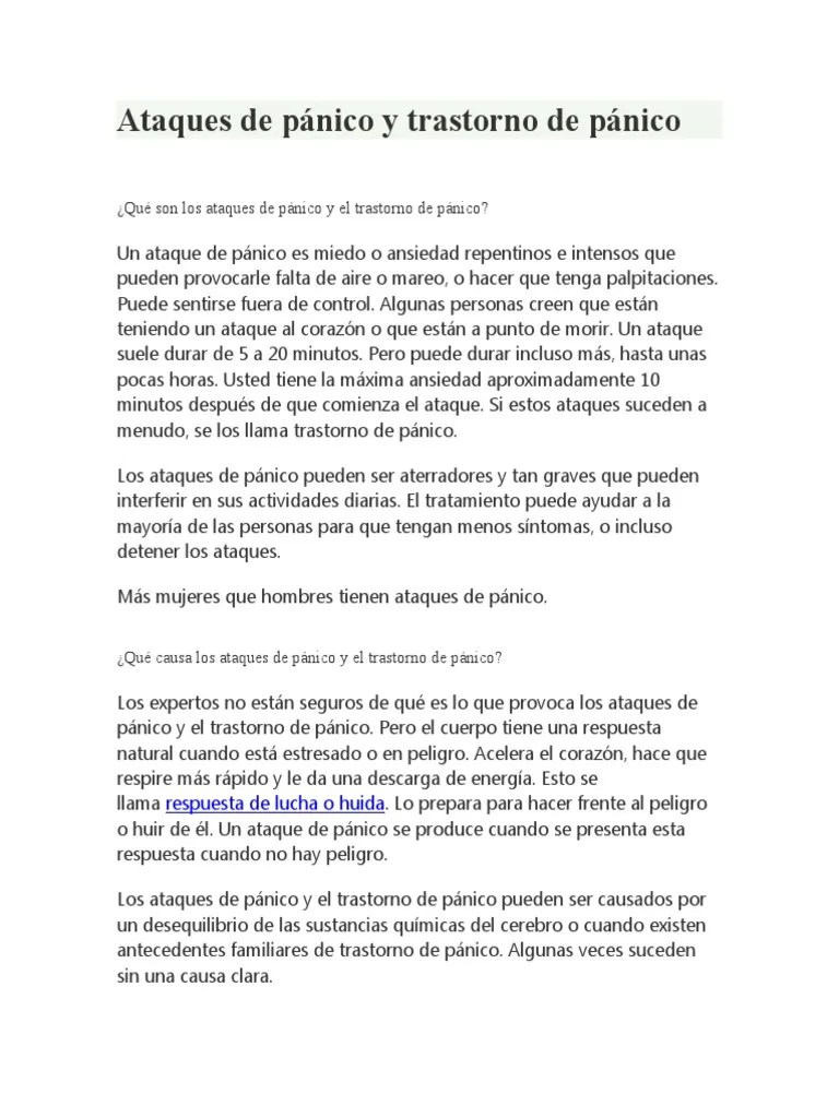 Ataque De Panico O Ansiedad | PDF | Trastorno De Pánico | Ataque De Pánico