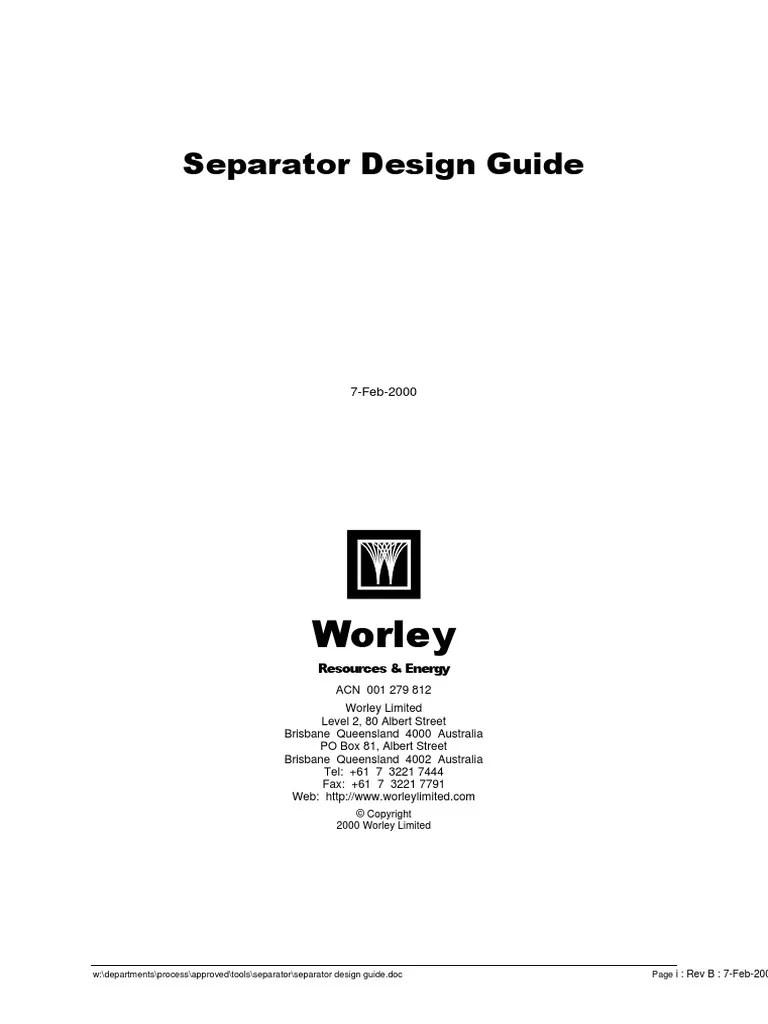 Separator Design Guide | PDF | Liquids | Drop (Liquid)