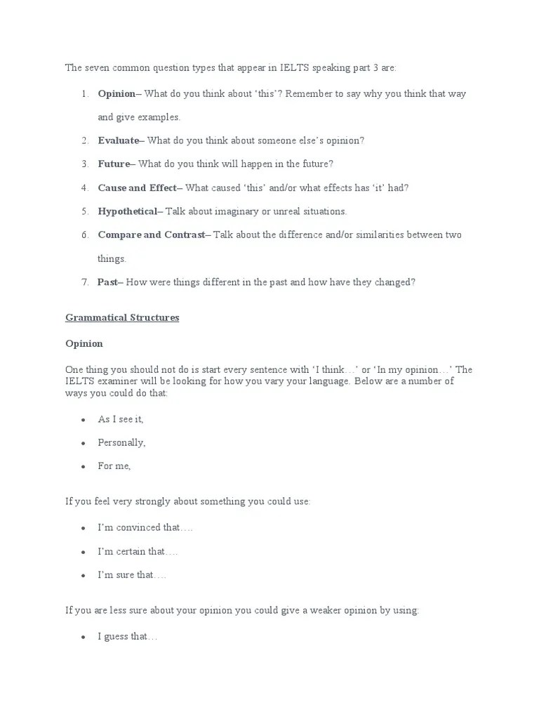 Ielts Speaking Part 3 | PDF | Cognition | Cognitive Science