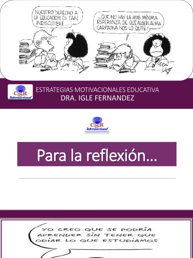 Estrategias Motivacionales Educativas Para Fomentar El Aprendizaje En Los Estudiantes | PDF ...