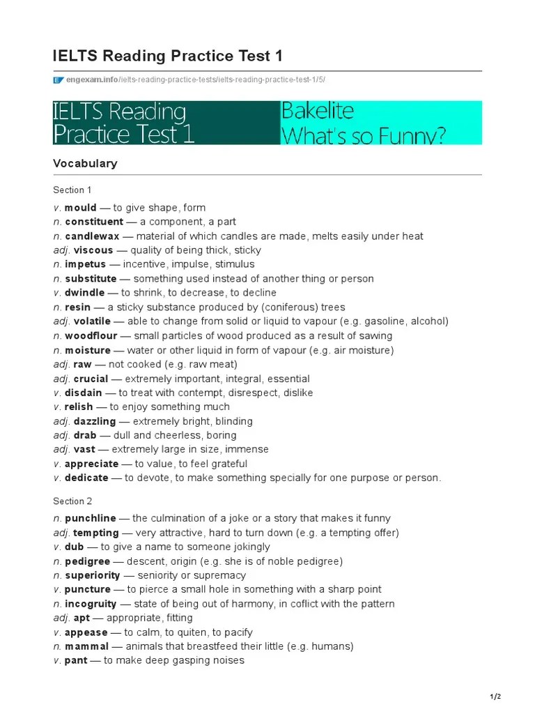 Engexam - Info-IELTS Reading Practice Test 1 | PDF