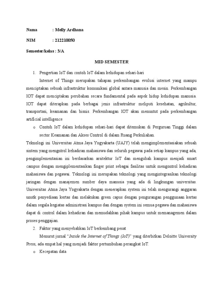 1 Pengertian IoT Dan Contoh IoT Dalam Kehidupan Sehari | PDF | Komputer