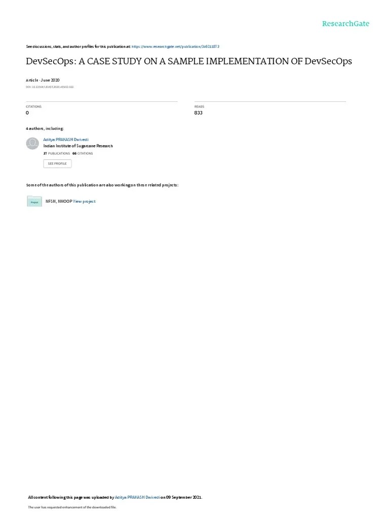 DevSecOps A CASE STUDY ON A SAMPLE IMPLEMENTATION | PDF | Java ...