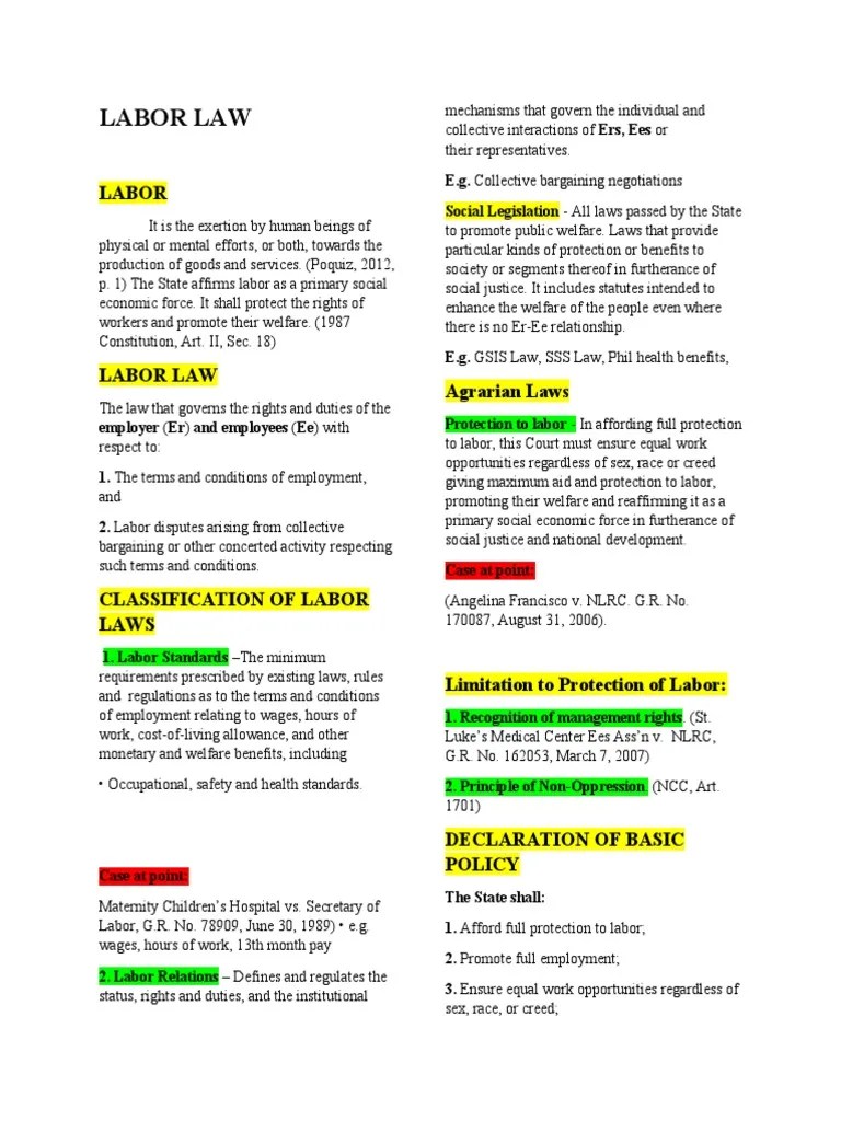 An Overview Of Labor Law And The Rights Of Workers In The Philippines | PDF | Cost Of Living ...
