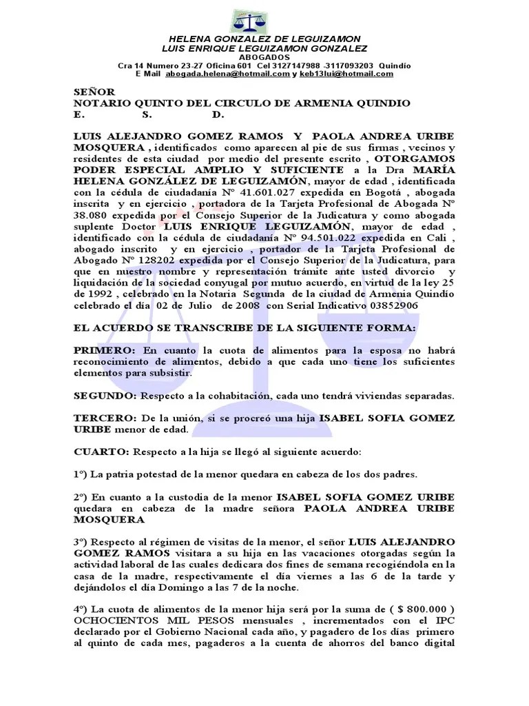 Formato De Divorcio Por Mutuo Acuerdo | Descargar Gratis PDF | Instituciones Sociales | Justicia