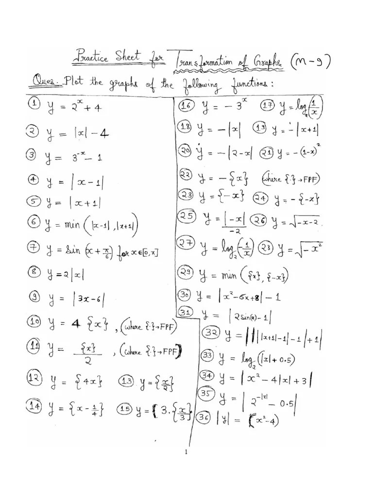 Transformation Of Graph | PDF