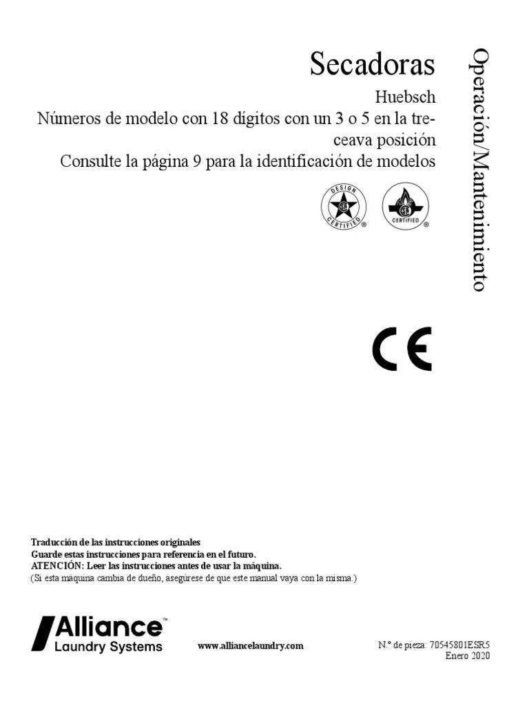 Secadora Huesbsch | PDF | Secadora De Ropa | Materiales