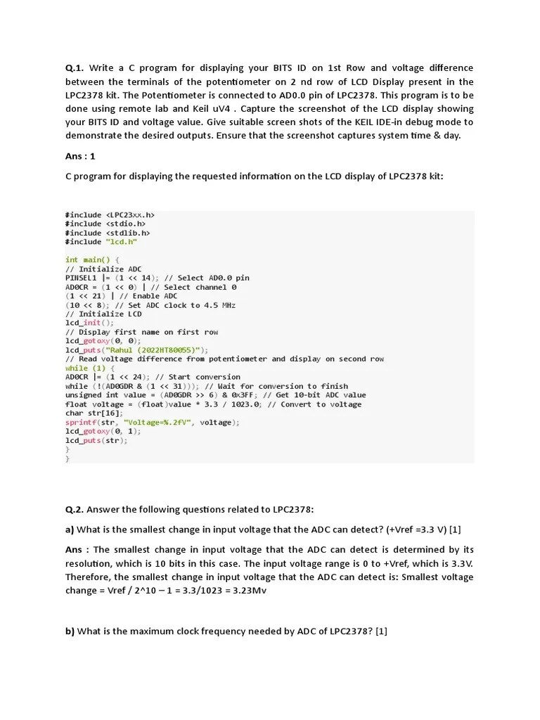 Assignment 2 | PDF | Analog To Digital Converter | Manufactured Goods