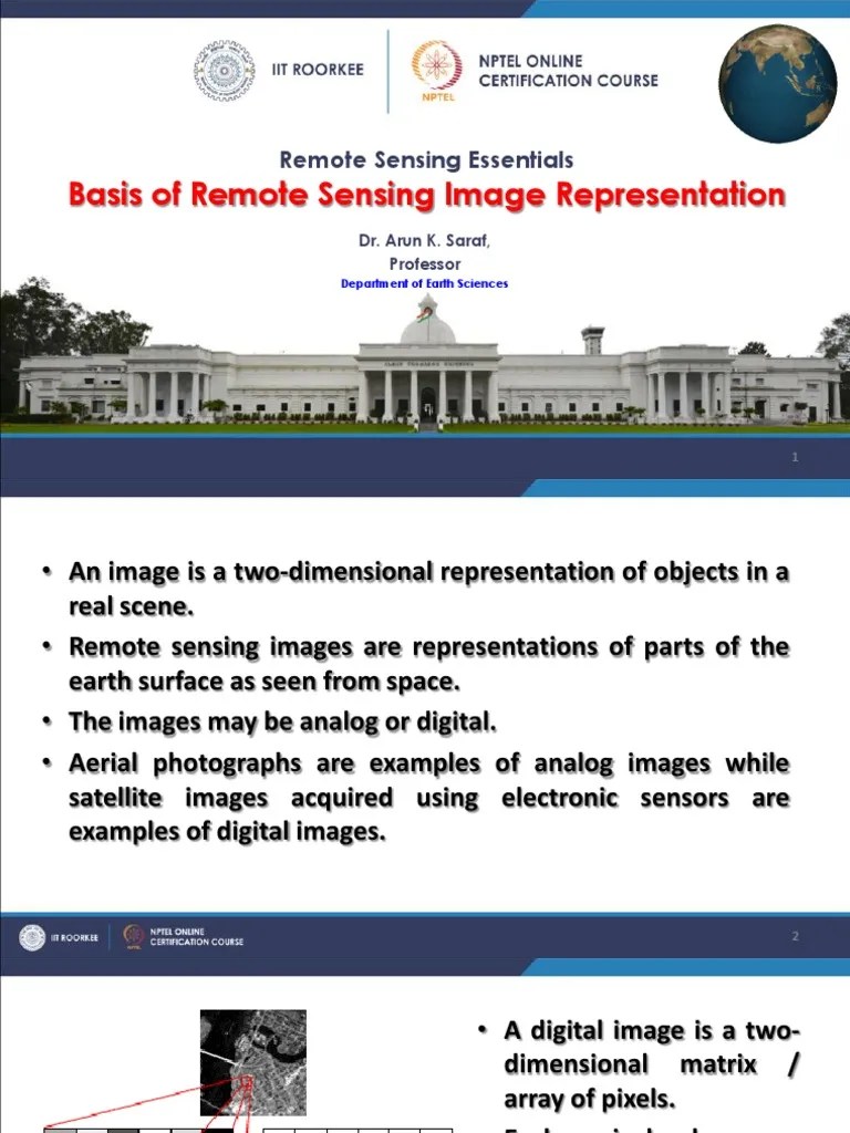 Week-2 Module-2 Basis Of Remote Sensing Image Representation | PDF | Infrared | Pixel