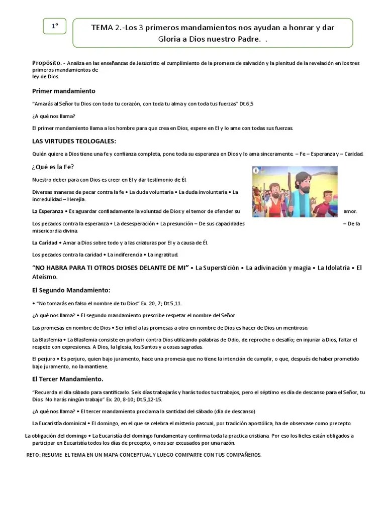 Amarás Al Señor Tu Dios 1°, Tema 2 | Descargar Gratis PDF | Fe ...