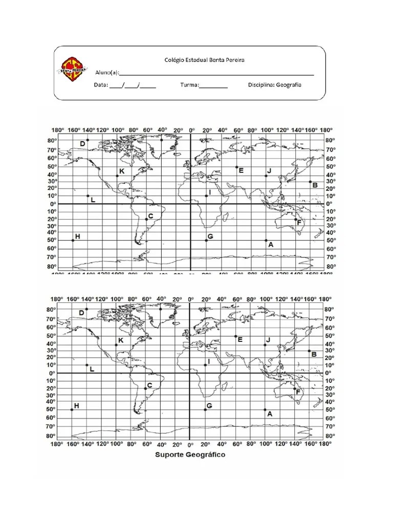 Coordenadas Geograficas Atividade | PDF