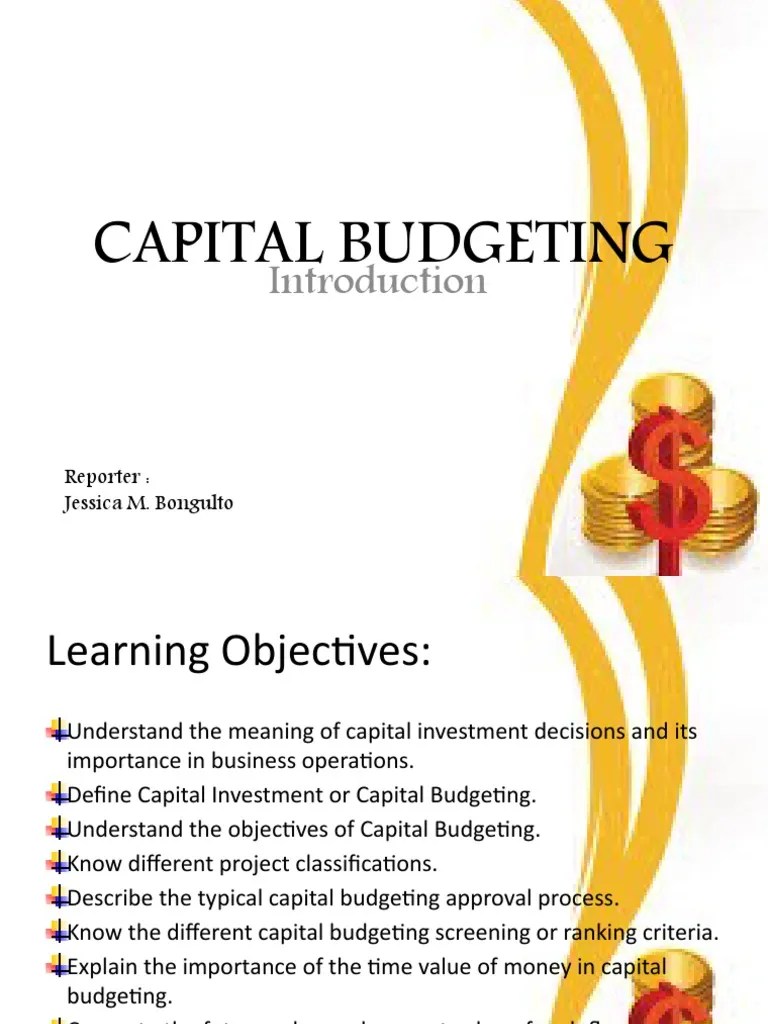 Capital Budgeting Introduction | PDF | Capital Budgeting | Capital ...
