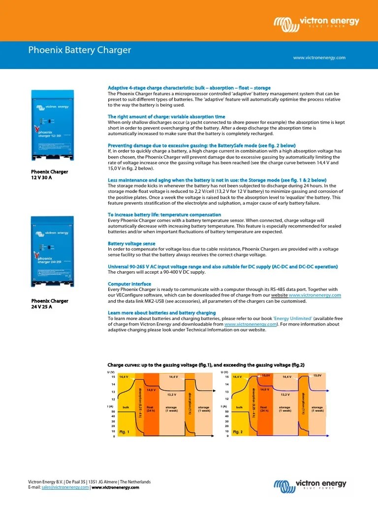 Datasheet Phoenix Battery Charger EN | PDF | Battery Charger ...