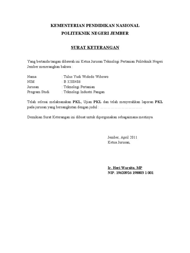 Contoh Surat Keterangan Selesai Magang Dari Perusahaan Nusagates 