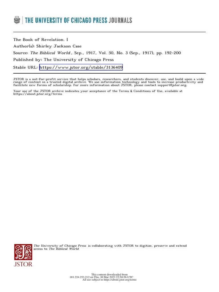 The Book Of Revelation. | PDF | Book Of Revelation | Jesus
