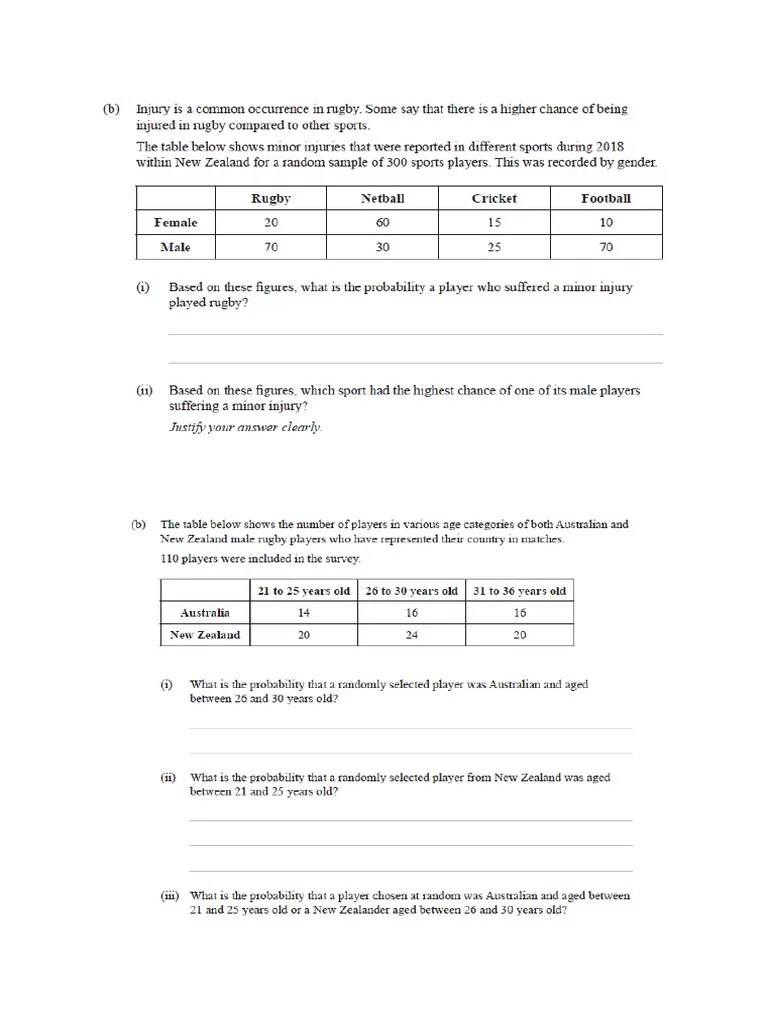 Two Way Table | PDF