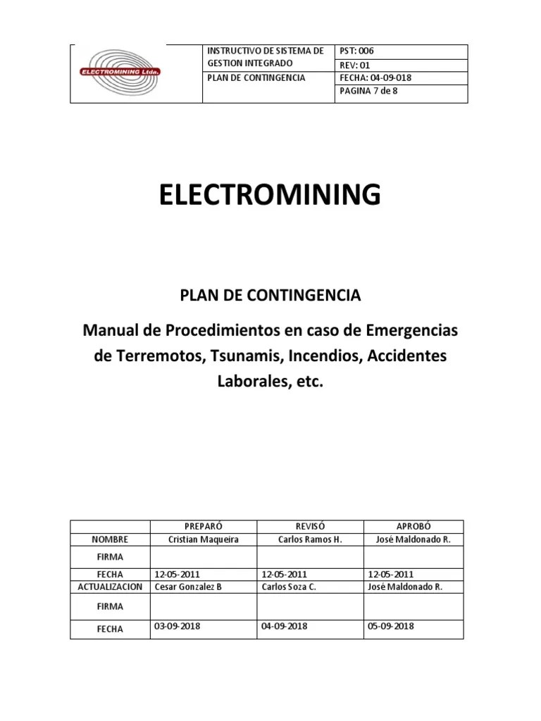 Procedimiento - Plan De Contingencia | PDF | Procesos De Negocio