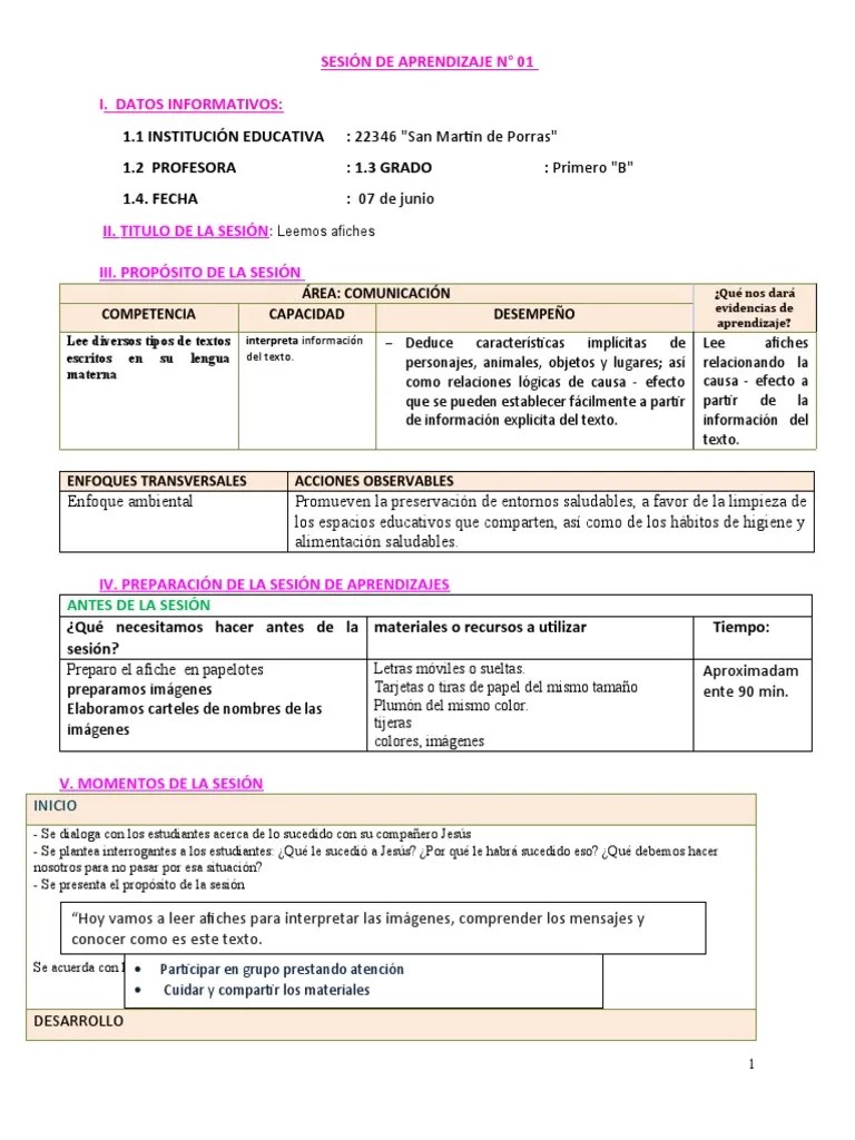 7 Leemos Afiches - Sesion | PDF | Póster | Aprendizaje