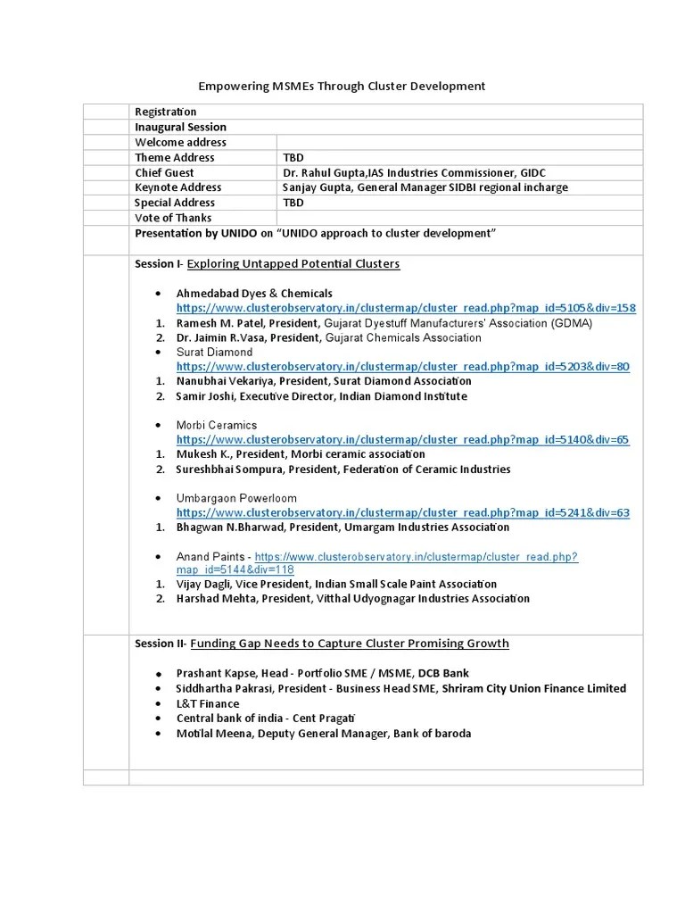 Empowering MSMEs Through Cluster Development | PDF