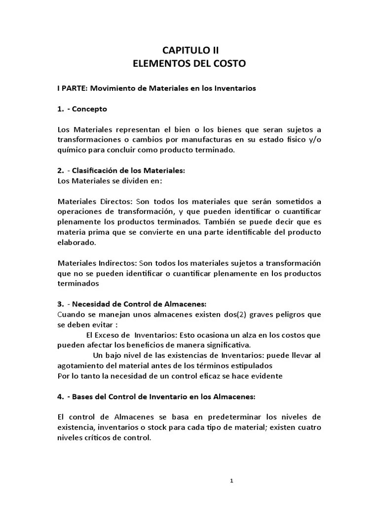 Costos I Los Inventarios | PDF | Inventario | Costo