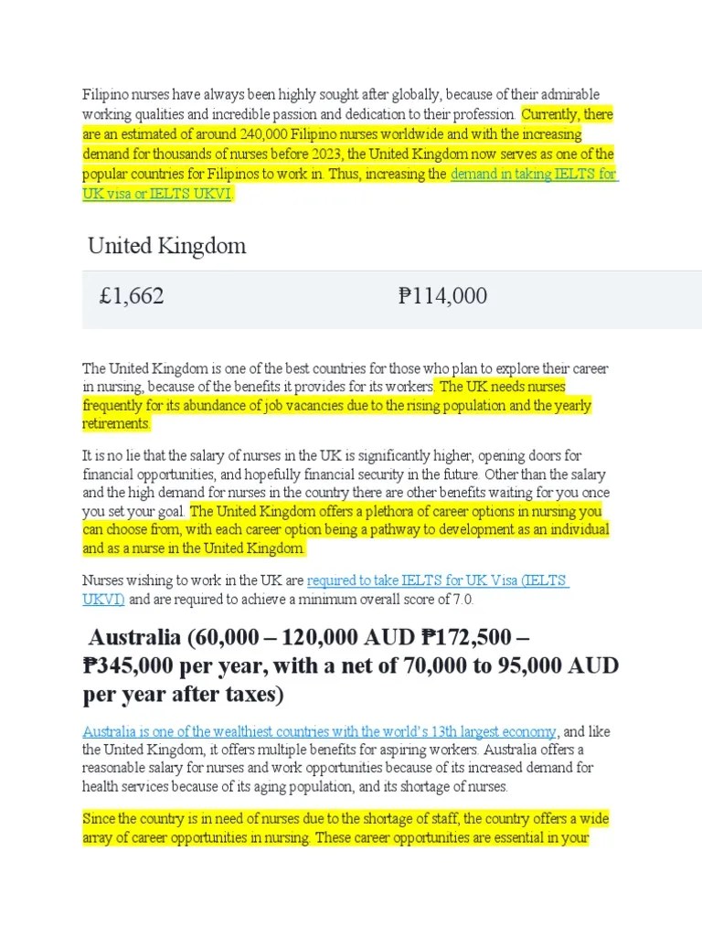 Filipino Nurses Have Always Been Highly Sought After Globally | PDF ...
