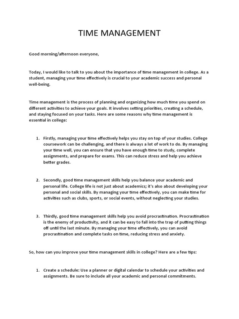 Time Management | PDF | Time Management | Professional Skills