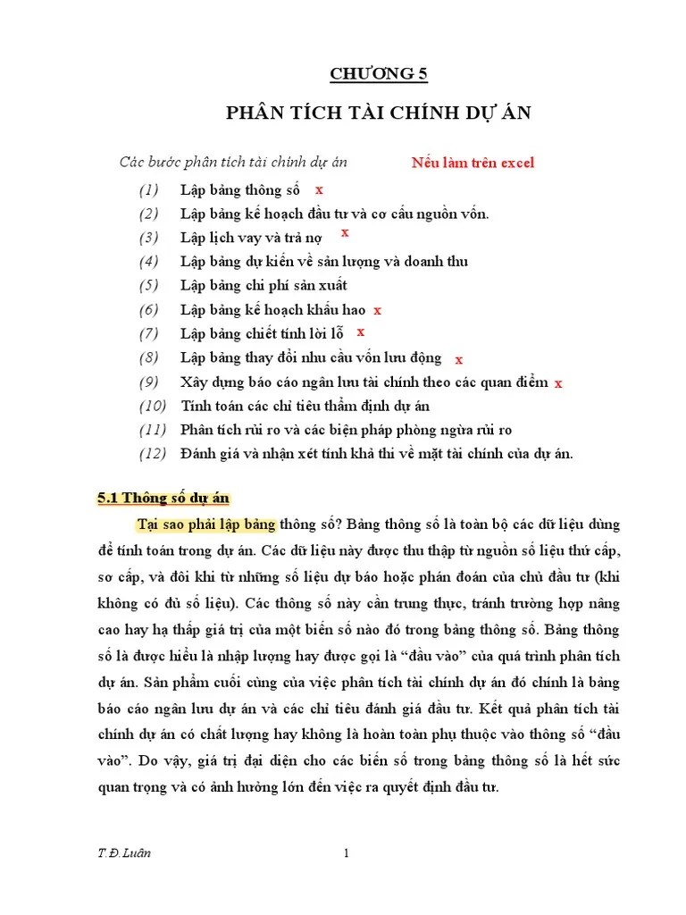 Chapter 5. Phân Tích Tài Chính D Án | PDF