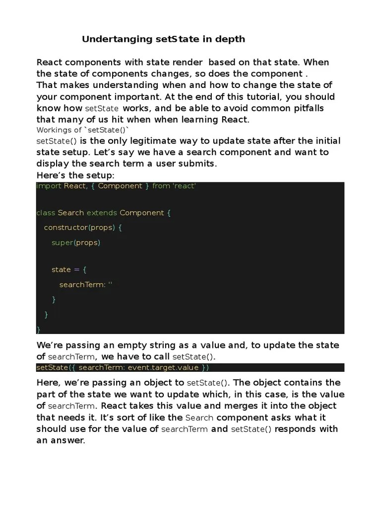 Setstate Tutorial React | PDF | Computer Science | Software Engineering