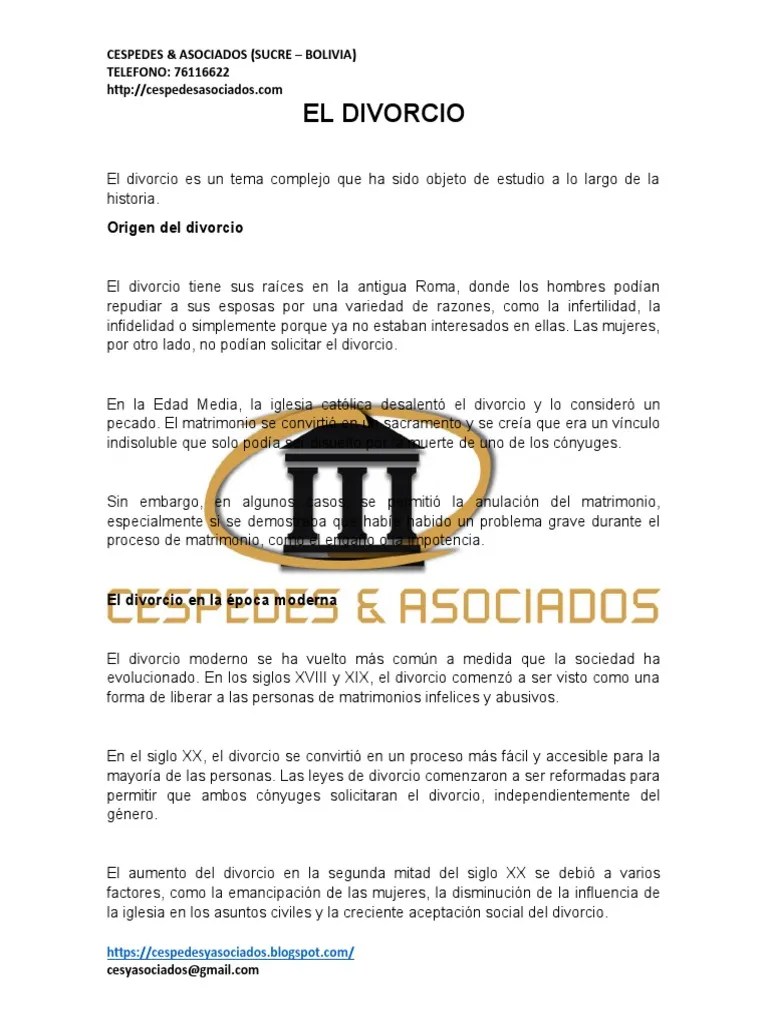El Divorcio Pdf Divorcio Matrimonio