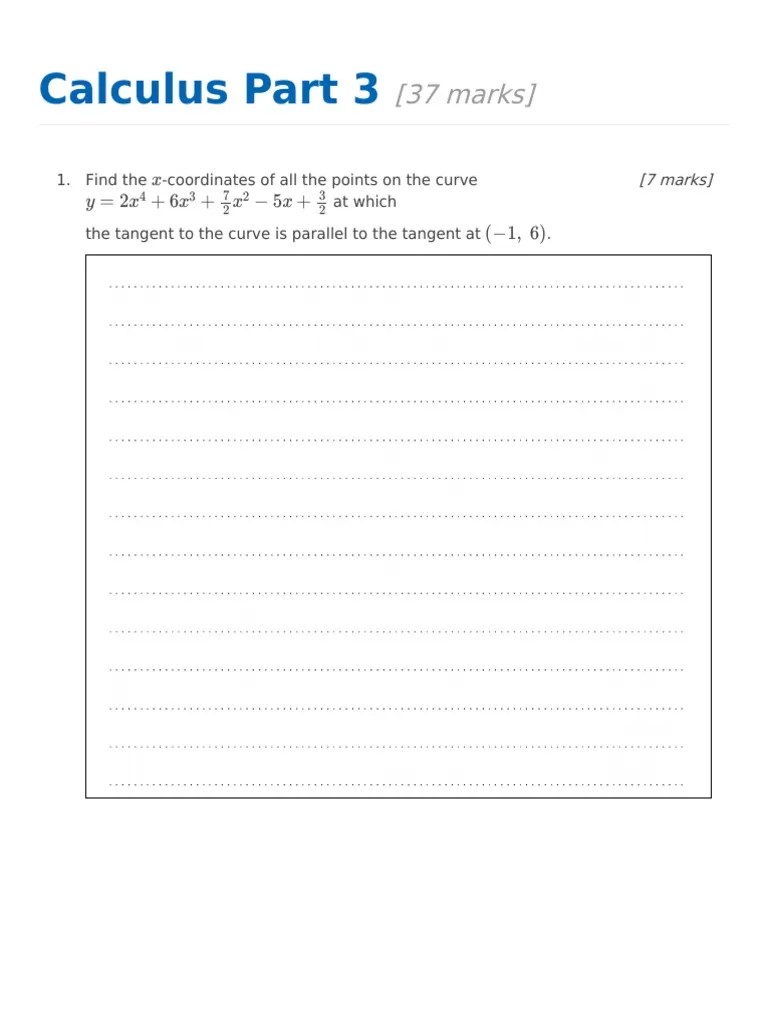 Calculus Part 3 | PDF | Maxima And Minima | Tangent