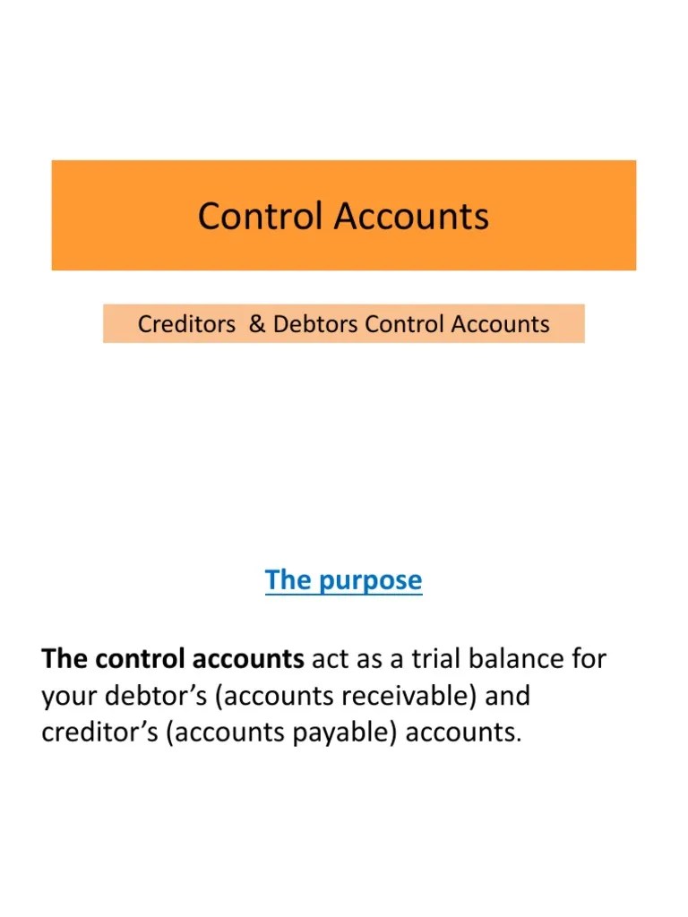 Control Accounts For Sales And Purchases Ledgers [DOCUMENT]: | PDF | Debits And Credits | Debt