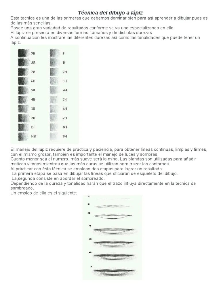 Técnica Del Dibujo A Lápiz | PDF | Dibujo | Lápiz