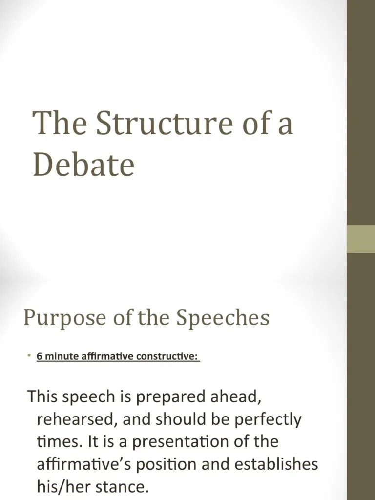 The Structure Of A Debate | PDF | Decision Making