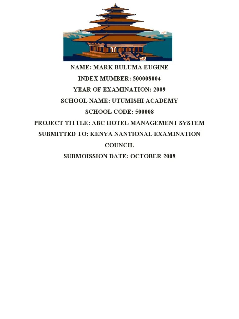 A Sample Hotel Management System Project | PDF | Operating System | Computer File