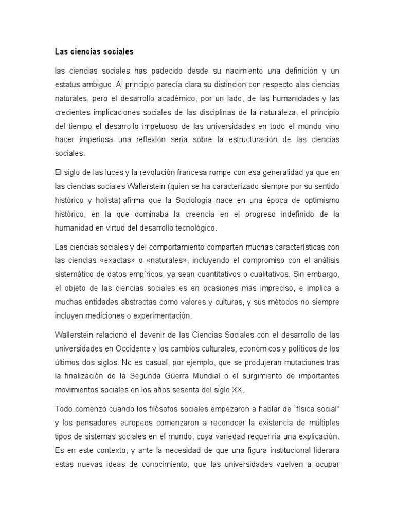 Las Ciencias Sociales | PDF | Science | Ciencias Sociales