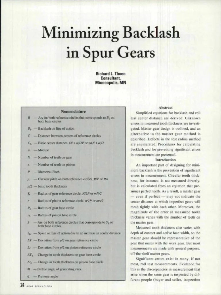 Backlash | PDF | Gear | Kinematics