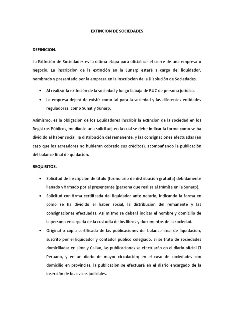 Extincion De Sociedades | PDF