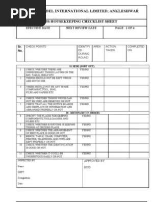 Contoh checklist kebersihan ruang kantor, contoh ceklist kebersihan kantor, contoh checklist kebersihan, contoh checklist kebersihan kamar mandi, contoh checklist kebersihan bank, contoh ceklist kebersihan, contoh ceklist pekerjaan, contoh ceklist mobil inventaris kantor, contoh ceklist pengendalian alat. 5s Manufacturing Housekeeping Checklist