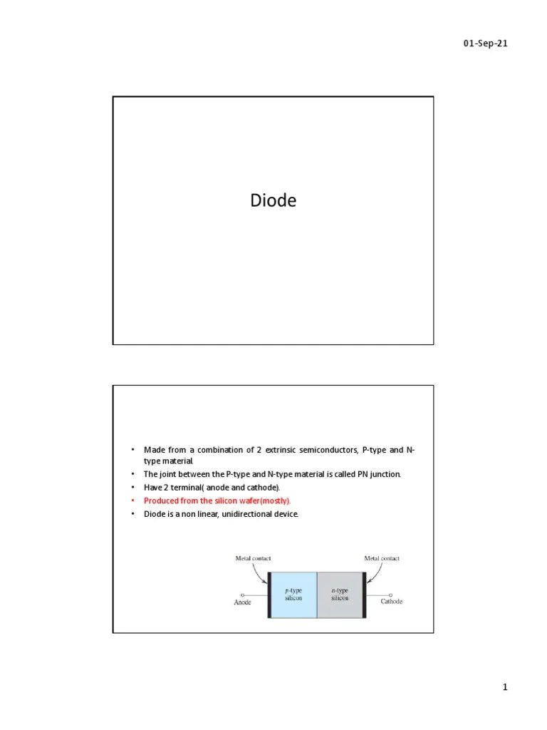 Diode Notes | PDF | P–N Junction | Diode