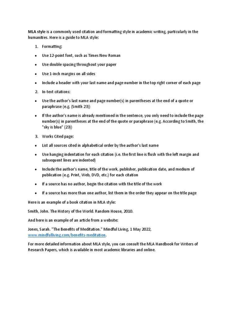 MLA Style Guide | PDF