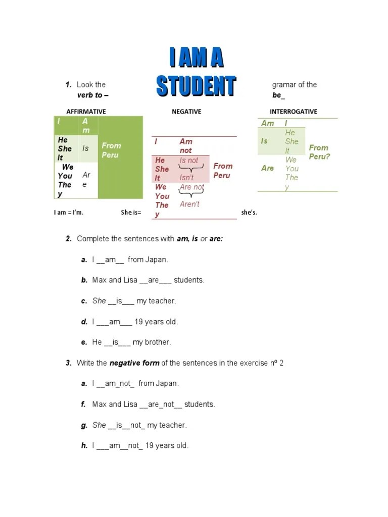 I Am A Student - 57787 | PDF | Linguistics | Grammar