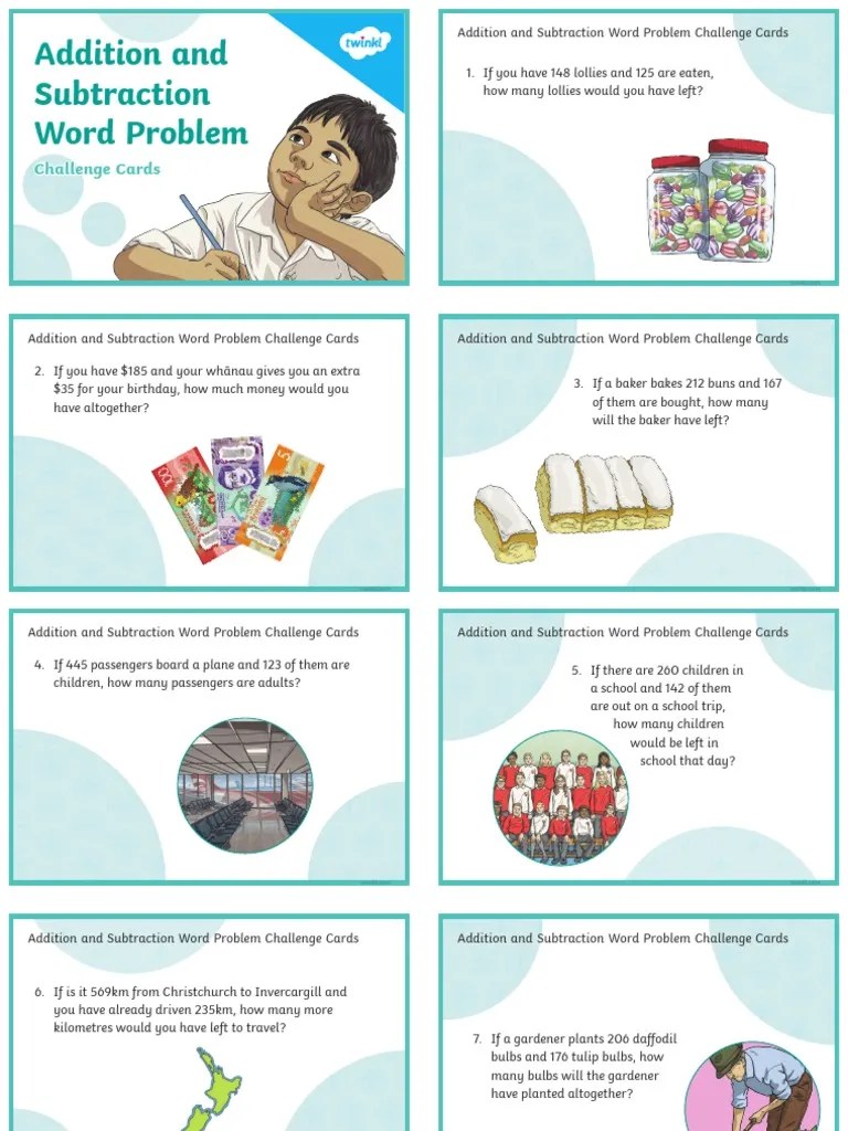Addition And Subtraction Word Problems | PDF
