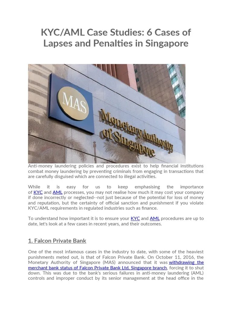 AML KYC Case Study MAS 2023 | PDF | Money Laundering | Economies