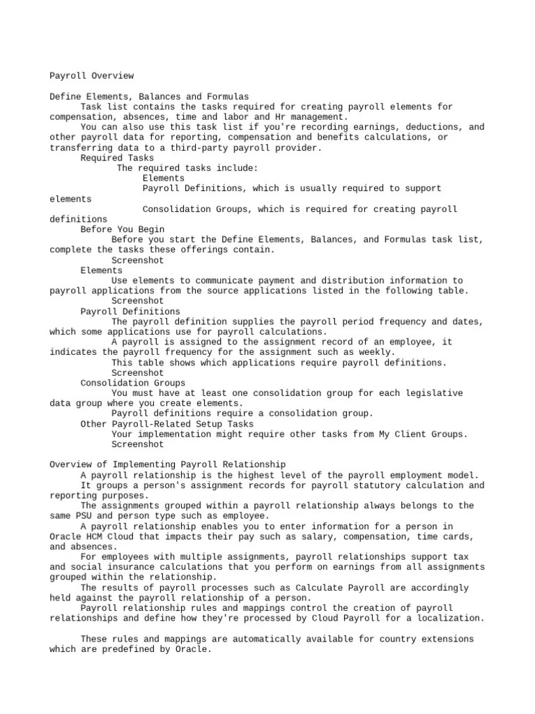 Oracle HCM Payroll | PDF | Payroll | Payroll Tax