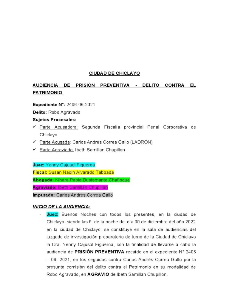 Simulación De Audiencia | PDF | Fiscal | Robo