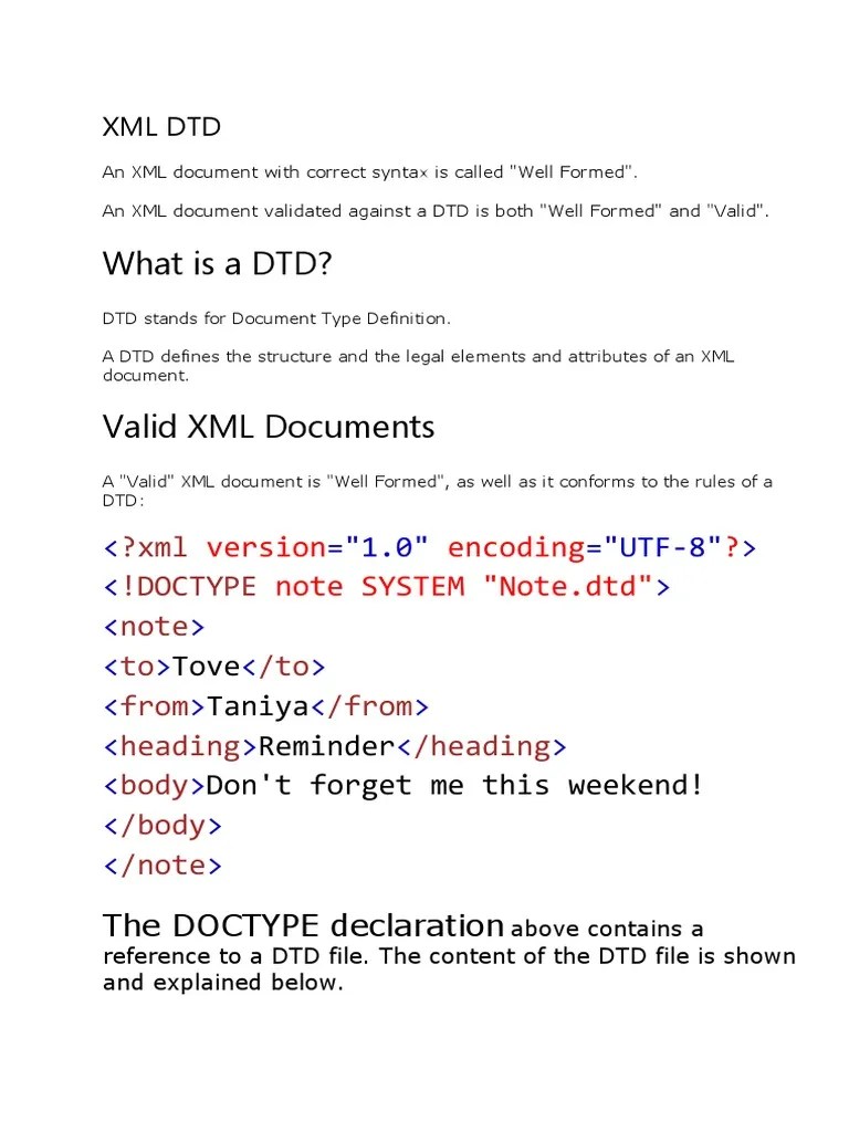 DTD And Schemas | PDF | Xml Schema | Xml