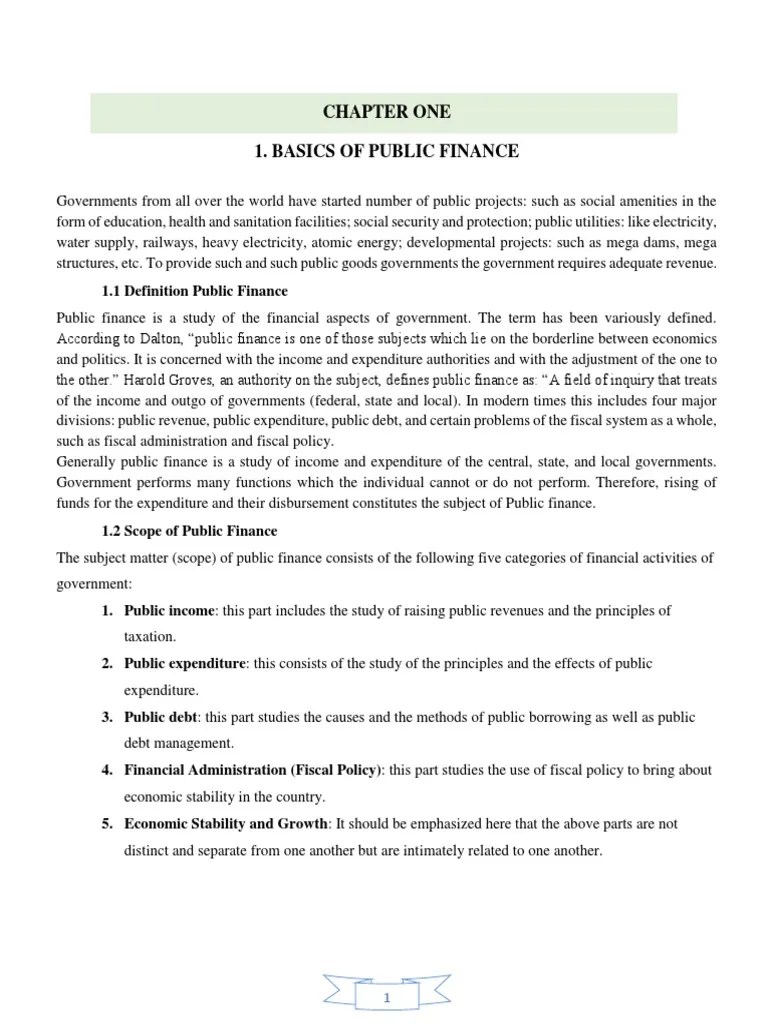 Chapter 1 Taxation | PDF | Public Finance | Fiscal Policy