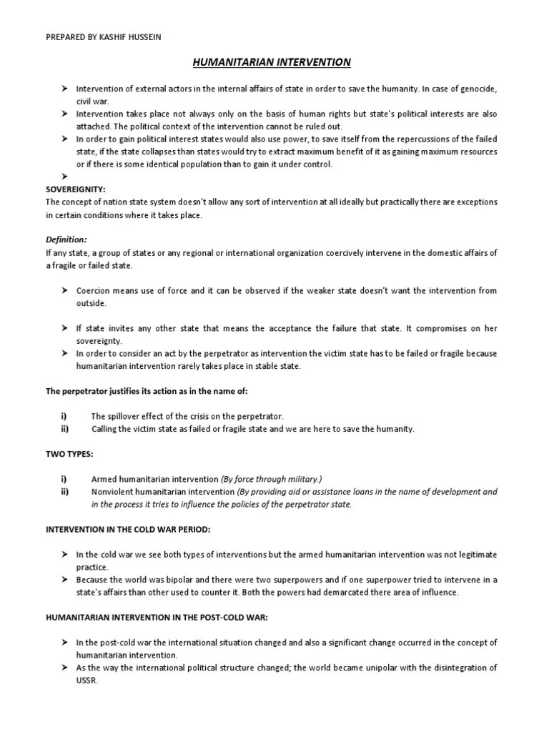 Humanitarian Intervention | PDF | United Nations | International Relations